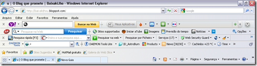 Toolbar no Internet Explorer 8