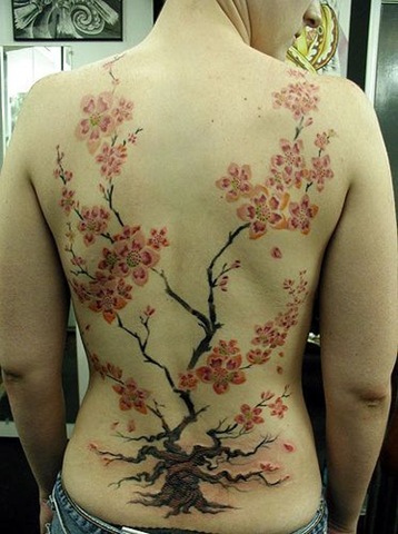 Cherry Japanese Magnolia Tree Womens Tattoos