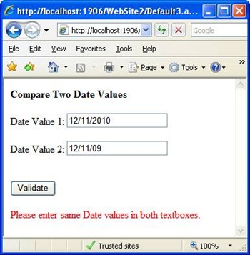 How to Compaire/Validate Two Double Values in ASP.NET | CompareValidator