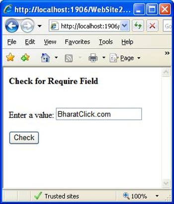 How to Check/Validate for empty value in asp.net | RequiredFieldValidator