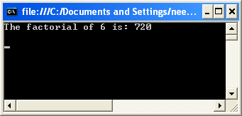 Factorial Number Program using C# Recursion Function