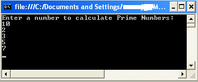 Prime Number Series up to a Number in C#
