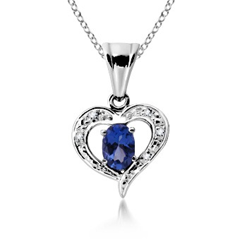 [Oval Tanzanite and Diamond Border Heart Pendant[3].jpg]