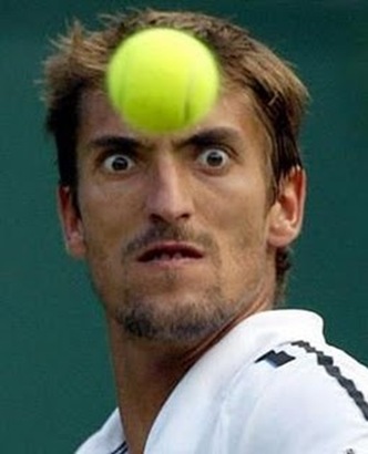Funny Face of Tennis Player