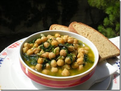 Zuppa spinaci e ceci