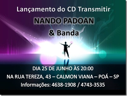 Cartaz Lançamento do CD Transmitir