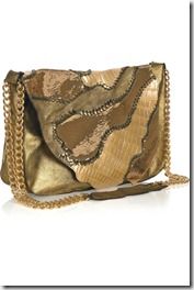 Balmain leather croc patchwork shoulder bag