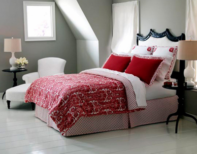 bedroom_white red grey black_Kate Mathis Photography