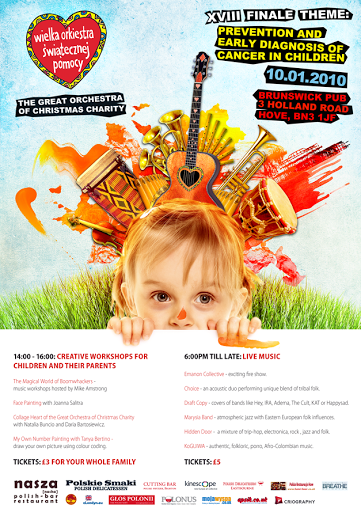 My Poster Design for 2010 Brighton WOŚP event