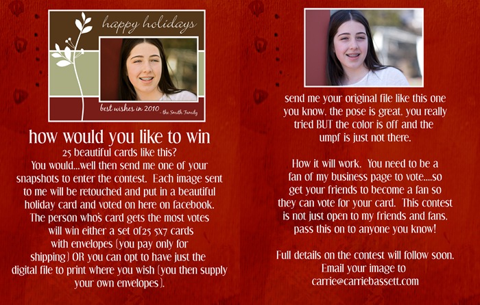 facebook contest cards