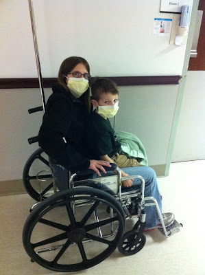 Mommy and Eli wait for X-Ray