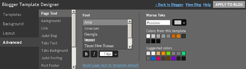 Blogger Template Designer - Advance Options