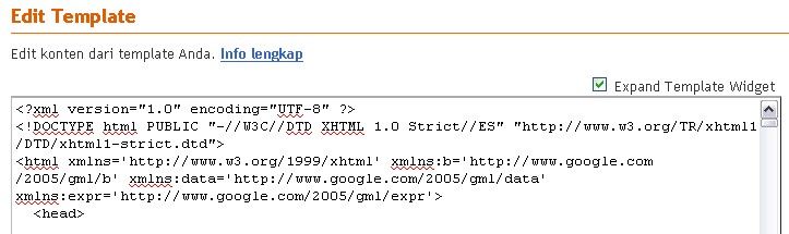 Edit HTML Blogspot Template
