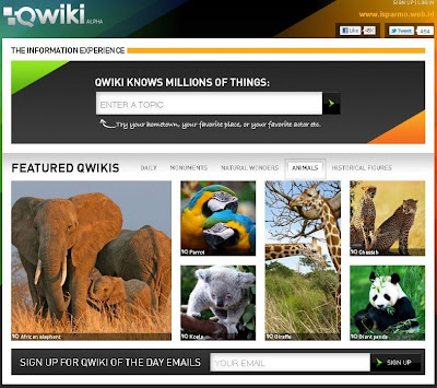 Qwiki search engine with Multimedia based