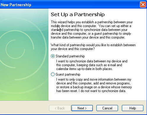 Configurando parceria no activesync