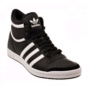 All footwear:world all footwear collection and showroom: Adidas Top Ten Hi  - Sleek Sneaker - Black / White