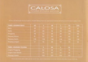 size CALOSA