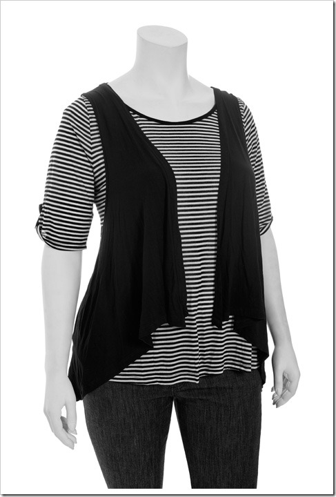 striped jersey tee with vest