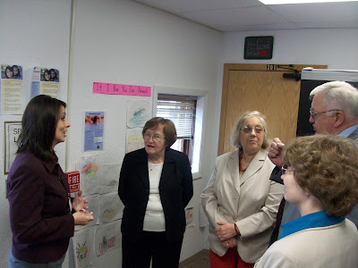 (Left to Right) Stewart Principal Rhoda Harris, Lt. Governor Patty Judge, State Senator Becky Schmitz, WCSD Supt. Dave Sextro and WCSD Board Member Pattie Roe (KCII NEWS) (Left to Right) Stewart Principal Rhoda Harris, Lt. Governor Patty Judge, State Senator Becky Schmitz, WCSD Supt. Dave Sextro and WCSD Board Member Pattie Roe (KCII NEWS)