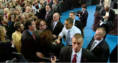 President Obama greets audience members yesterday after his speech at the University of Iowa (Courtesy of the White House) President Obama greets audience members yesterday after his speech at the University of Iowa (Courtesy of the White House)