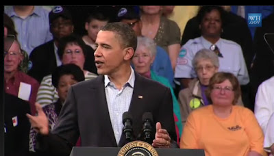 President Obama speaks at Indian Hills Community College in Ottumwa (Courtesy of the White House)