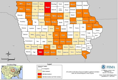 More Than 50 Iowa Counties Are Now Eligible For Federal Disaster Relief Assistance.<br />
(fema.gov)