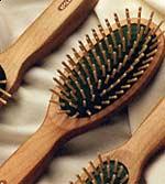 wood bristle hair brush
