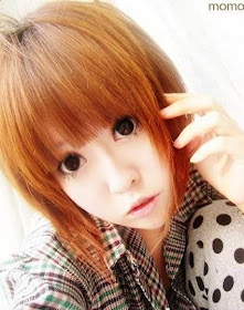 cute sweet asian girl with straight bangs