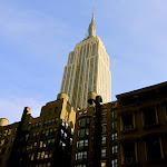 The Empire State Building with a nice blue sky