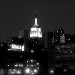 The Empire State Building by night from the Hudson River