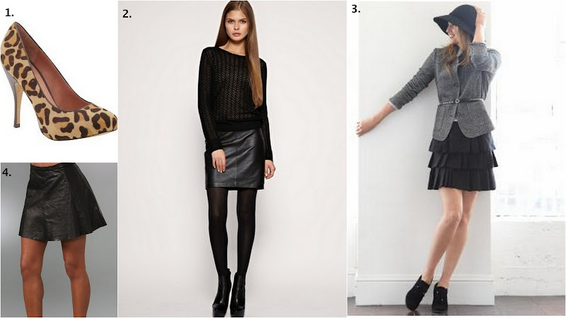 leather skirts and leopard heels