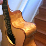 I was lucky that this one was in the shop for some work so I could play it.  Jim doesn't keep any guitars around, he's got a waiting list of about a year.