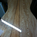 A finished Shenandoah Sycamore guitar back.  A beautiful and unusual pattern.