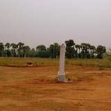 The block stone marking the entrance  to the land