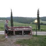 Starting the braai overlooking the vineyards