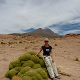 Dee using the spongy rock looking thingy as a seat