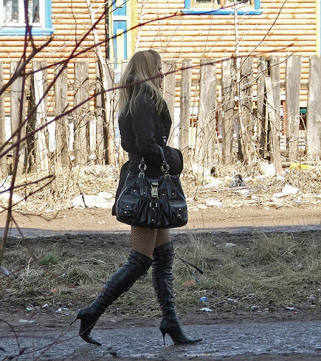 Russian girl in thigh high boots Russian girl in thigh high boots