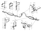 Datsun Fairlady illustration no. 014-1 Exhaust Tube & Muffler (1965-1967.5) (To C/# SP311-03000, SPL311-17000, SR311-00007, SRL311-00069)