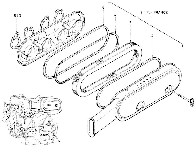 Datsun Fairlady Parts illustration no. 009A-2 Air Cleaner 2000 (For France)