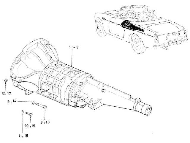 Datsun Fairlady Parts illustration no. 030-1 Transmission