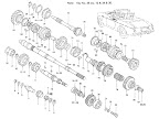 Datsun Fairlady illustration no. 032C-1 Transmission Shaft & Gear 2000 (U20) (Warner Type)