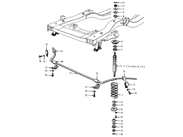 Datsun Fairlady Parts illustration no. 039-1 Front Suspension (2)
