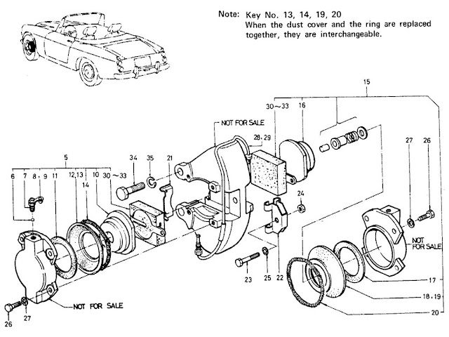 Datsun Fairlady Parts illustration no. 040-1 Front Brake