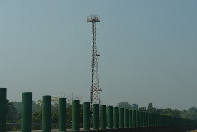 A radio tower? I cannot be sure.