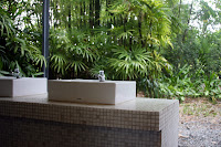 this bathroom was like outside sorta.