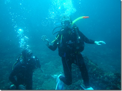 deb under water