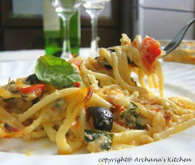 Three Cheese Spaghetti Pie