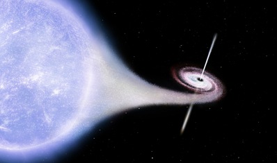 ilustração do buraco negro Cygnus X-1