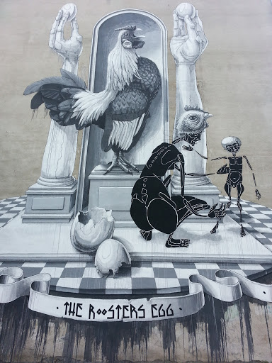 Mural Rooster Egg