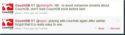 Screenshot of Twitter stream showing rollover options